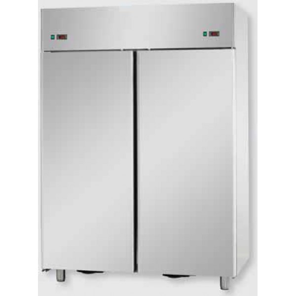 Armadio combinato refrigerato GN 2/1 in acciaio inox a doppia temperatura (TN+BT) con due porte AFI4EKOPN