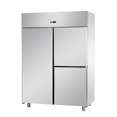 Armadio refrigerato GN 2/1 monoblocco in acciaio inox a temperatura normale per pesce con una porta e due sportelli A3I4MIDMTNFH